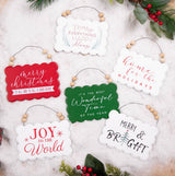 6.6” Wood Holiday Sign Ornament