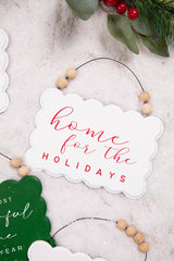 6.6 Inch Wood Holiday Sign Ornament Decorative Christmas Hanging Ornament