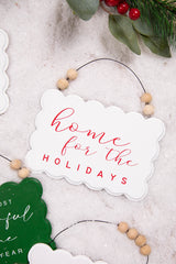 6.6” Wood Holiday Sign Ornament
