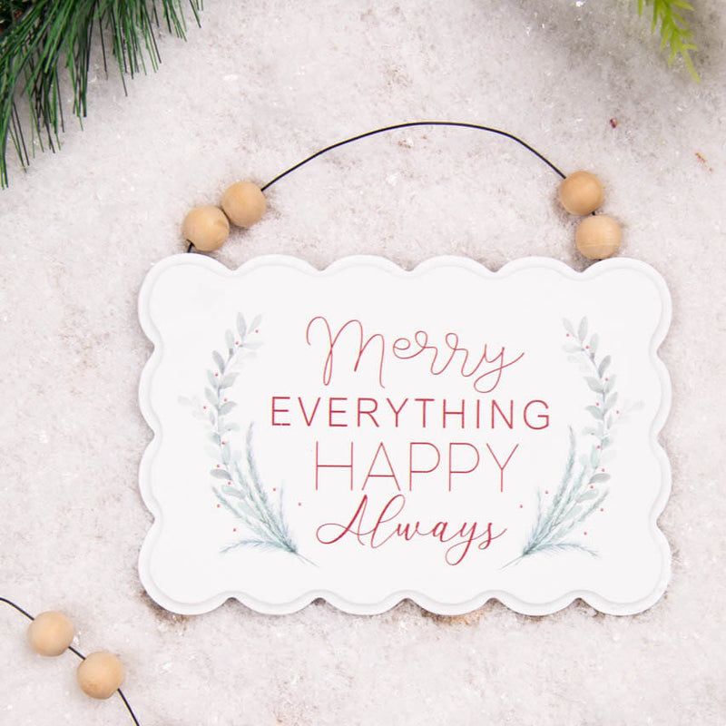 6.6 Inch Wood Holiday Sign Ornament Decorative Christmas Hanging Ornament