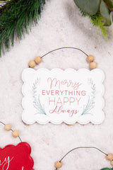 6.6” Wood Holiday Sign Ornament