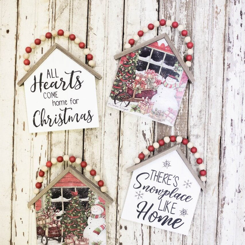 Snowman Wall Hanging Ornament 7.5 Inch Rustic Christmas Decor