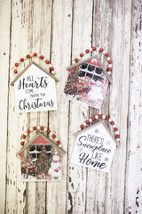 7.5”H Snowman Wall Hanging with Beaded Hanger