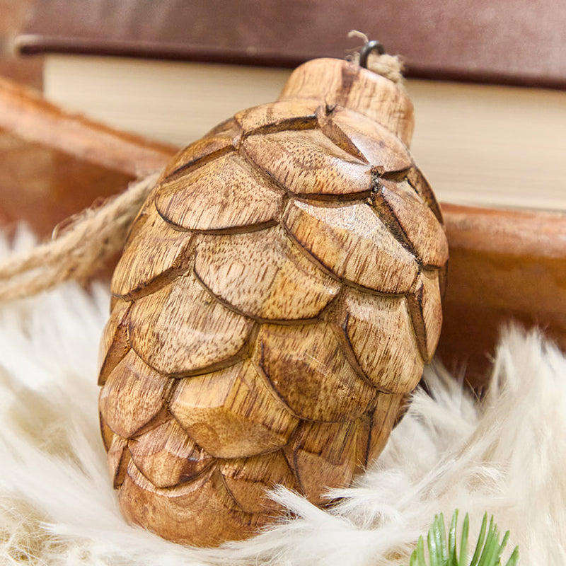 5" Pinecone Wood Ornament