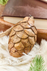 5" Pinecone Wood Ornament