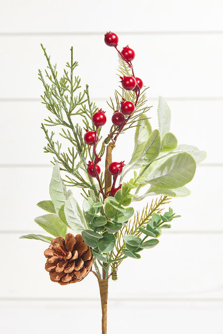 Red Rustic Sprays Mini Bundle, Cozy Woodland Holiday Tree Decor Set