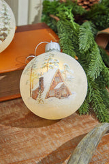 4” LED Glass Cabin Ornament