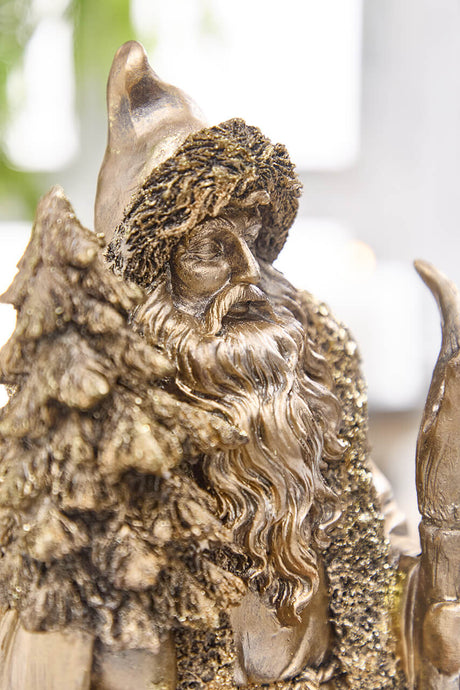 16.5" Resin Highlands Santa with Tree