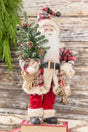 18” Plaid Santa with Tree & Bells Figure