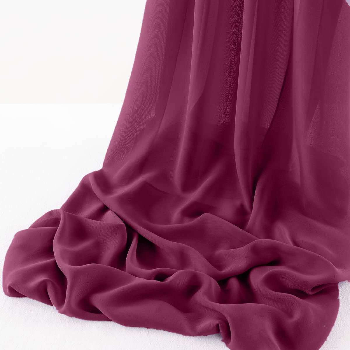 Wool Dobby Chiffon Fabric - Sheer Runner, 14" Wide X 144" Long (1 Runner)