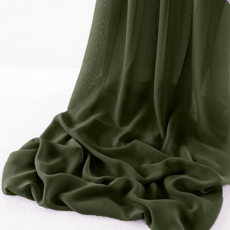 Wool Dobby Chiffon Fabric - Sheer Runner, 14" Wide X 180" Long (1 Piece)