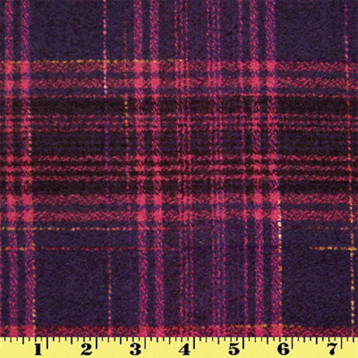 Plaid Wool Blend Woven Fabric