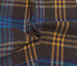 Plaid Wool Acrylic Brown with Turquoise Stripes