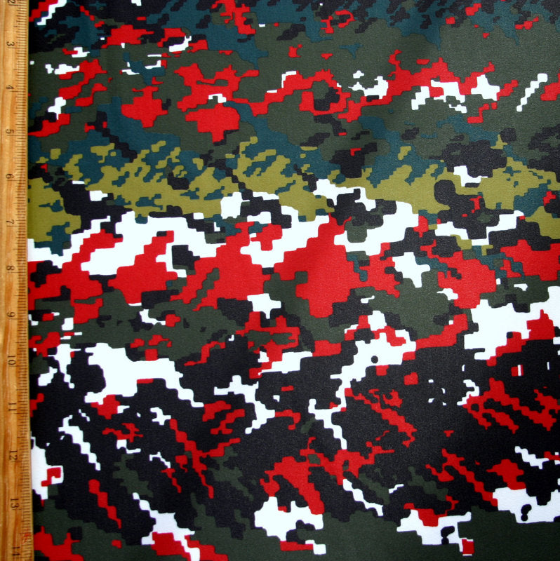 Swim Knit Nylon Spandex World Camo 4-Way Stretch