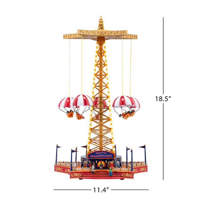 18" Mr. Christmas 90th Anniversary World’s Fair Parachute Ride Animated Musical LED Holiday Décor