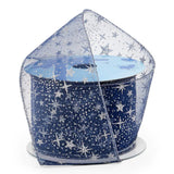 Glitter Stars On Wired Ribbon 2 1/2 '' X 10 yd 1 / ROLL Silver / Blue (Sheer)