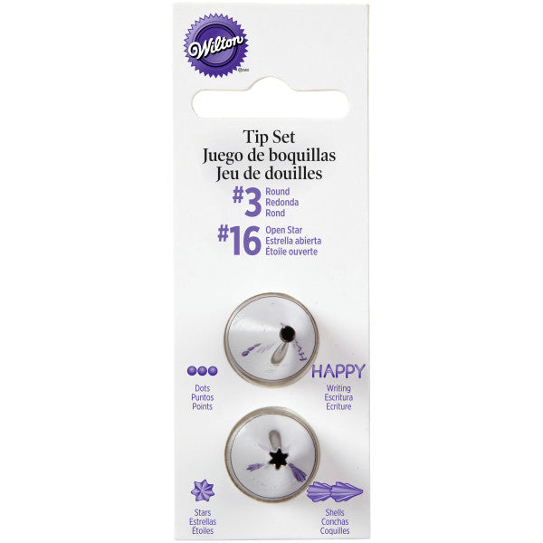 Wilton Round and Open Star Cake Decorating Tip Set, 2-Piece