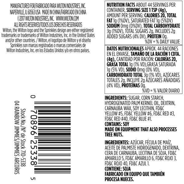 Wilton Rainbow Jimmies Sprinkles, 6.25 oz.