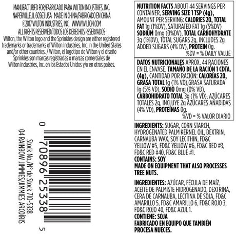 Wilton Rainbow Jimmies Sprinkles, 6.25 oz.
