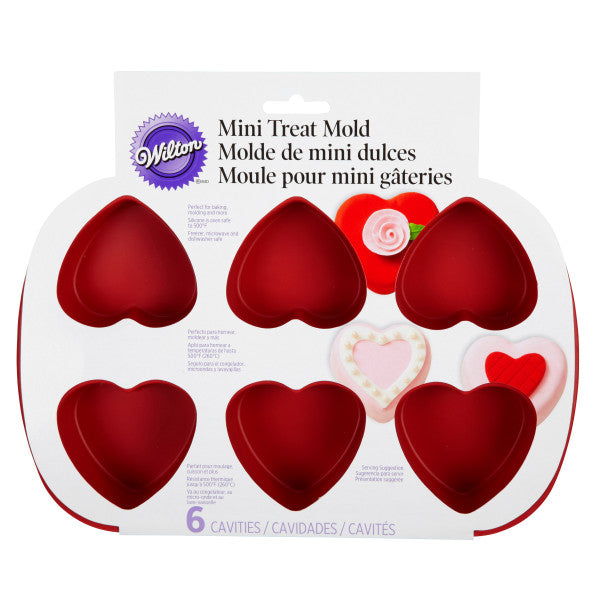 Wilton Mini Silicone Heart Mold – 6 Cavity Mold for Heart Shaped Cookies and Candy
