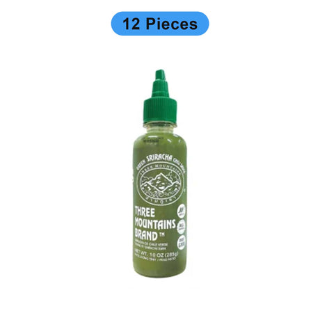 THREE MOUNTAINS GREEN SIRACHA SAUCE 10 OZ SQUEEZE BOTTLE