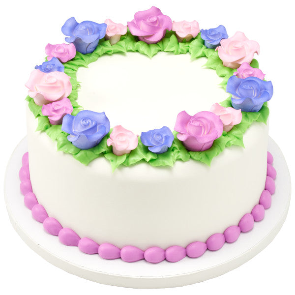 White 1" Rose Sugar Soft Premium Edible Decorations - 48 roses per order