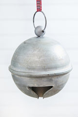 6" Weathered Tin Jingle Bell Christmas Ornament