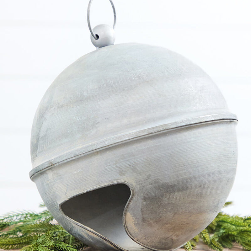 10" Weathered Tin Jingle Bell Christmas Ornament