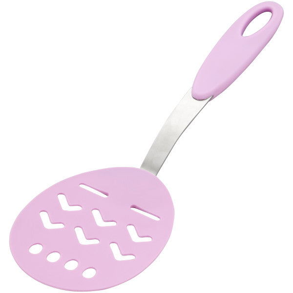 Wilton Purple Easter Egg Plastic Turner or Spatula with Silicone Handle