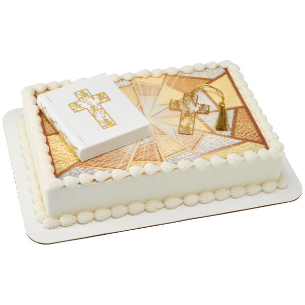 Religious Bible and Cross Pendant Cake Kit