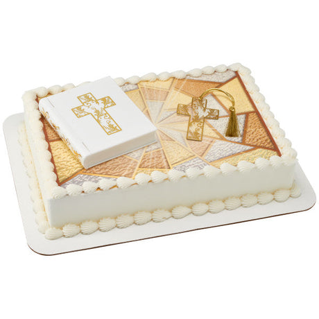Religious Bible and Cross Pendant Cake Kit