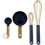 Wilton Navy Blue and Gold Kitchen Utensils Mix and Measure Set, 10-Piece