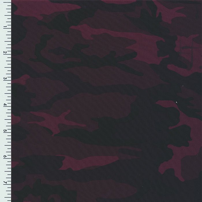 Printed Spandex Tricot Maroon Camo