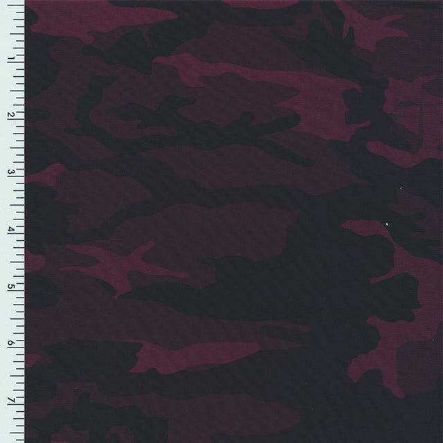 Printed Spandex Tricot Maroon Camo