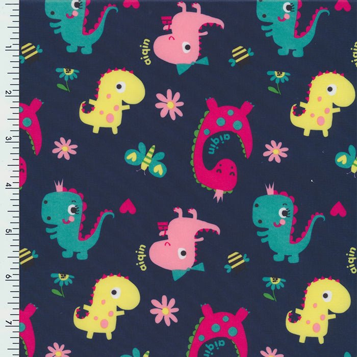 Printed Spandex Tricot Baby Dinosaur