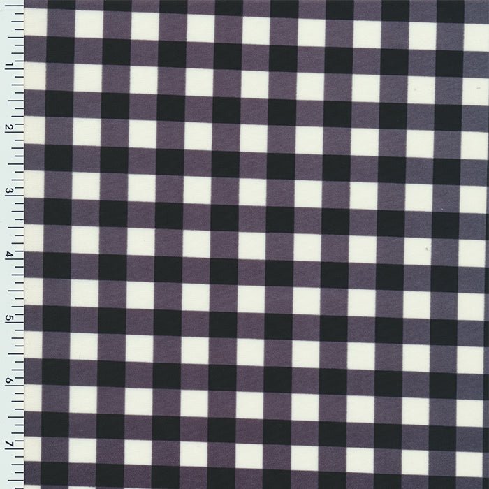Printed Spandex Tricot Black White Checker