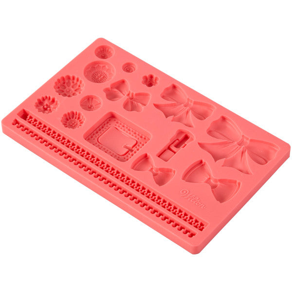 Wilton Fabric Fondant and Gum Paste Silicone Mold, 17-Cavity