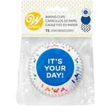 Wilton Blue, Polka Dot and It's Your Day Baking Cups, 75-Count