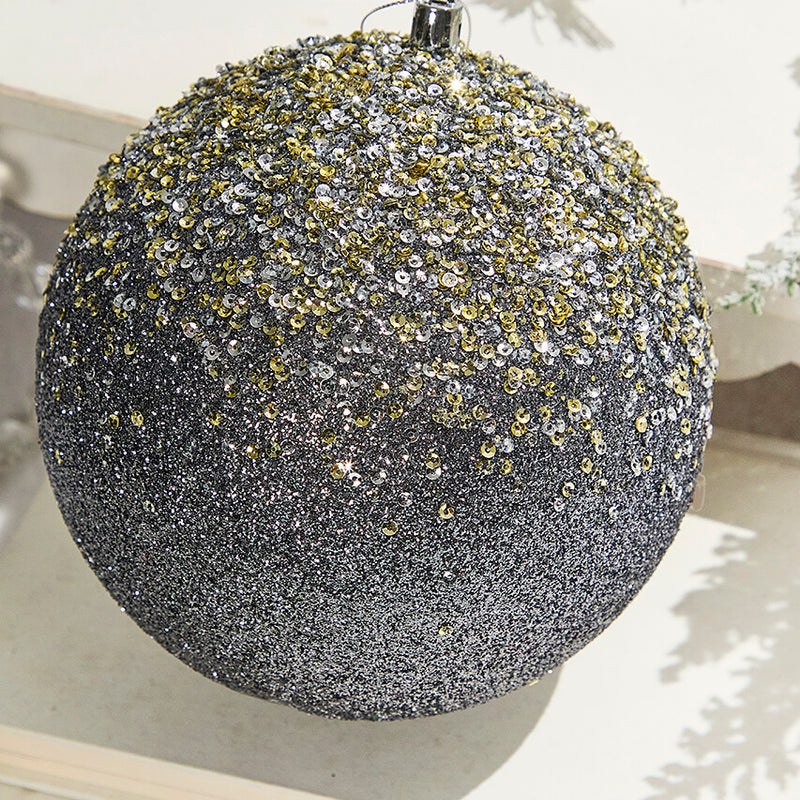 6" Glitter Hanger Ball - Charcoal