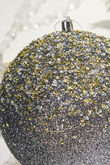 6 Inch Glitter Hanger Ball - Charcoal