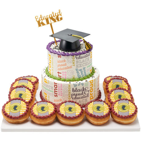 Graduation Large Black Grad Cap with Tassels Layon Cake - 12 per order