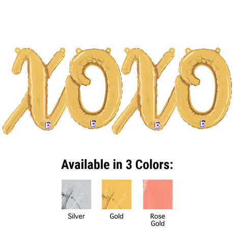 Foil Balloon XOXO Script Letters Kit