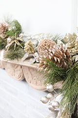 6' Berry/Pinecone/Cedar Garland - Champagne