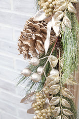 6 foot Champagne Berry Cone Cedar Garland