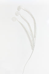 50" White Glitter Curly Spray