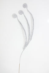 50" Silver Glitter Curly Spray