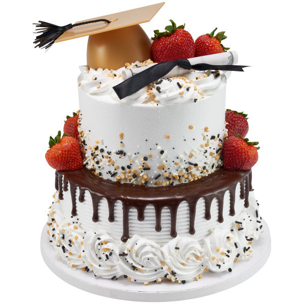 Graduation Diploma with Black Ribbon Layon Cake - 24 toppers