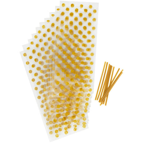 Wilton Gold Dots Clear Party Bags, 10-Count