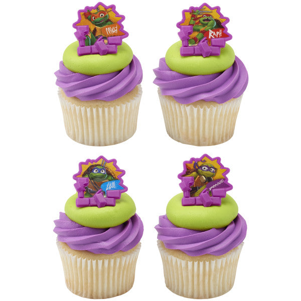 Teenage Mutant Ninja Turtles Turtle Power Rings for Cupcakes and Cakes, 72 Pack