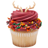 DEER ANTLERS Cake and Cupcake Toppers for Birthdays and Parties 72 count rings